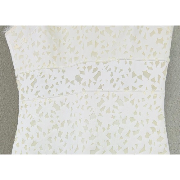 Elizabeth and James Levine Ivory Midi Dress Laser Cut Bodycon Sheer‎ Panel NEW 4 - Picture 12 of 15
